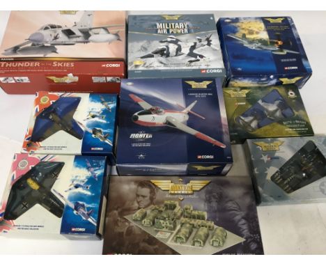 Corgi , Aviation Archive, boxed aircraft , including Thunder in the skies, Military air power, Jet fighter power and smaller 