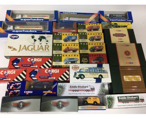 Collection of boxed die cast vehicles including Corgi, Dinky, Vanguards etc , Lorry’s, Coaches, cars and Vans