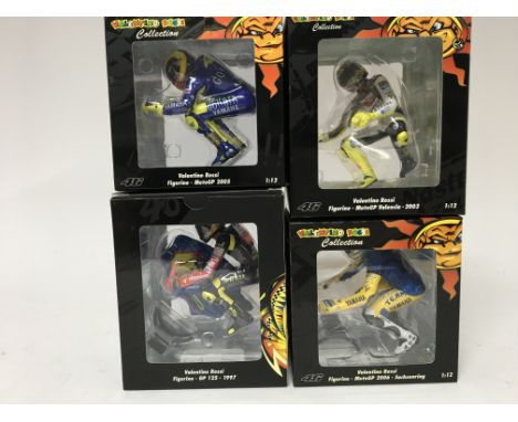 Minichamps, 1:12 scale, Valentino Rossi collection, 4x figurines including, MotoGP 2005, GP125 1997, MotoGP 2006 Sachsenring 