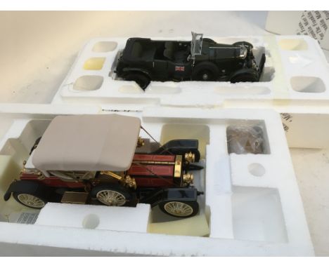 Franklin mint precision models, boxed 1:24 scale 1910 Rolls Royce Balloon roadster and a 1929 Supercharged Bentley bull nose