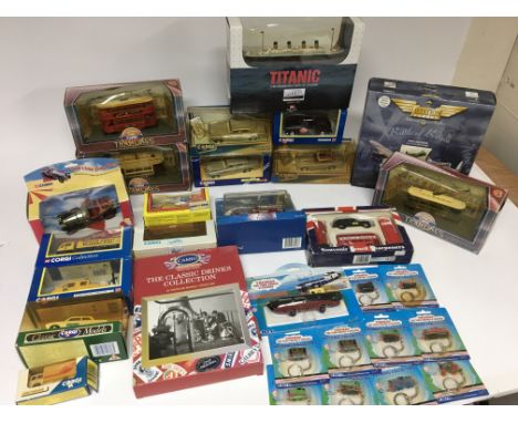 A collection of boxed diecast including Corgi , Ertl etc , included is James Bond Aston Martin, Chitty Chitty Bang Bang, Only