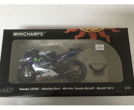 Minichamps, 1:12 scale, Valentino Rossi collection, Yamaha YZR-M1, Movistar Yamaha MotoGP 2014, boxed, Limited edition 1 of 1