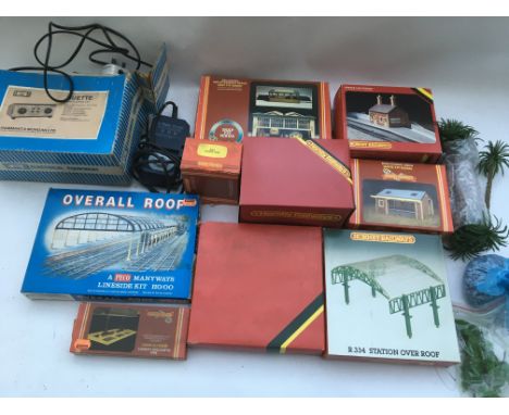 Hornby railways, OO scale, including trackside building etc boxed