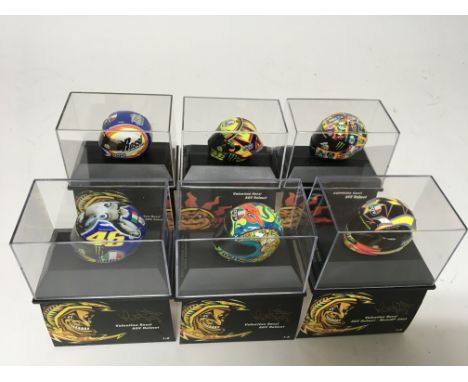 Minichamps, 1:8 scale, Valentino Rossi collection, 6x AGV Helmets