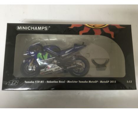 Minichamps, 1:12 scale, Valentino Rossi collection, Yamaha YZR-M1, Movistar Yamaha MotoGP 2015, boxed, Limited edition 1 of 1