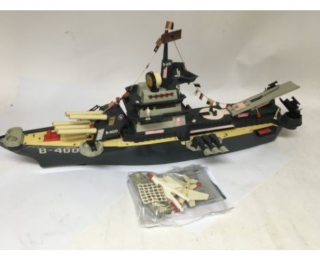 Marx toys, Deluxe, Battle boat, The USS Battlewagon, 1964, incomplete but most parts are there, with reproduction instruction