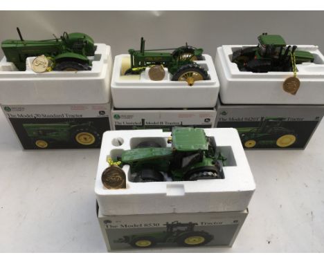 Precision classics , John Deere Tractors , 1:32 scale , including Model 8530, 70 standard tractor, 9420T and 8530, all boxed 