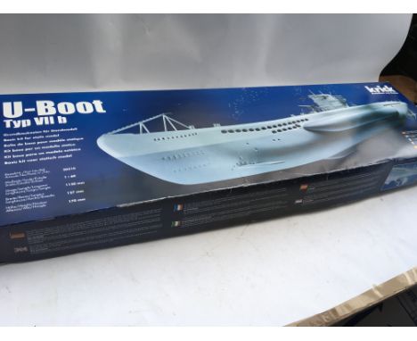 Knick models , 1:60 scale , U-boat type Vll b, 1120 mm long, plastic construction model kit ready for RC (not included), mint