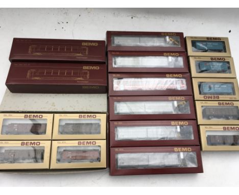 Bemo railways, HOm scale, boxed carriages and rolling stock