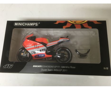 Minichamps, 1:12 scale Valentino Rossi collection, Ducati Desmosedici GP11.1 , Ducati team - Moto GP 2011, boxed