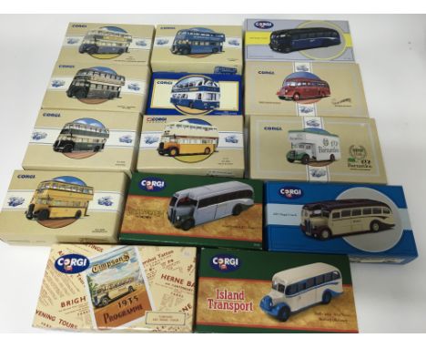 Corgi toys, boxed die cast vehicles including Buses, Coaches etc