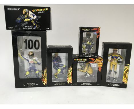 Minichamps, 1:12 scale, Valentino Rossi collection, 6x figurines including MotoGP 2009, MotoGP Assen 2009 100 GP wins , MotoG