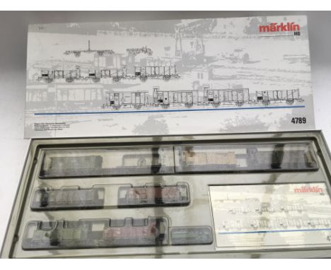 Marklin railways, HO/OO scale, boxed, German state railroads car association car set, #4789