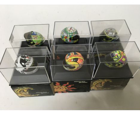 Minichamps, 1:8 scale, Valentino Rossi collection, 6x AGV Helmets