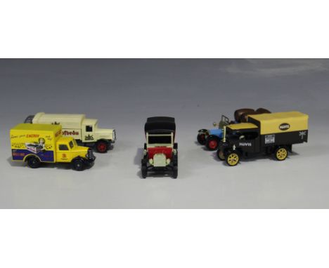 A collection of Matchbox Models of Yesteryear, cars and commercial vehicles, including a Y-5 1927 Talbot van 'Nestlés Milk' a