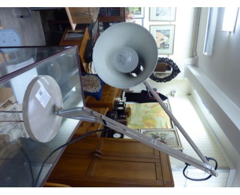 An Anglepoise grey coloured enamel, adjustable desk lamp       CA