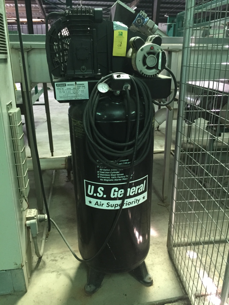 U.S. General Air Compressor Model US660V 3.5 HP S/N 122248