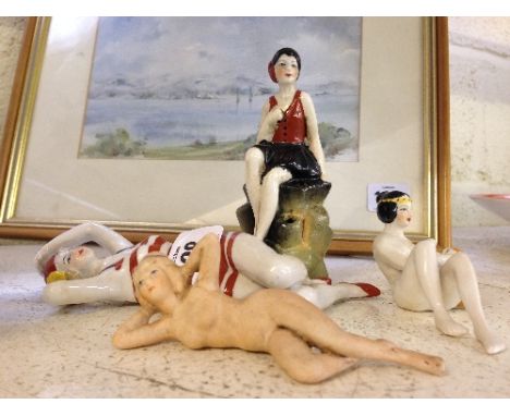 Four Art Deco style china Bathing Belle figures.