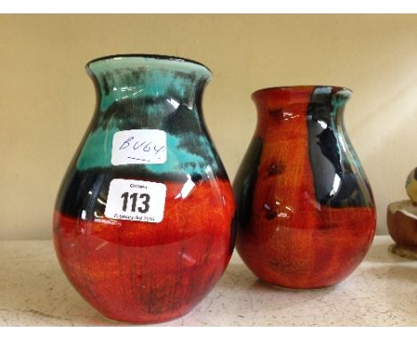 A pair of Poole Pottery Living Glaze Gemstone vases.