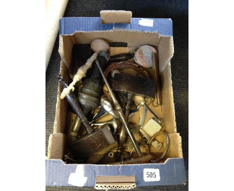 A box of tools and other items.