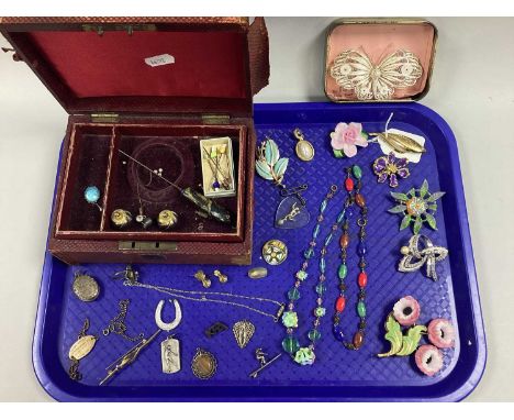 An Assortment of Vintage and Later Jewellery, to include a hallmarked silver medallion pendant, engraved "Sheffield Education