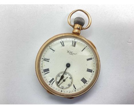 Waltham; A 9ct Chester Gold Cased Openface Pocket Watch, 1923, the signed dial with black Roman numerals and seconds subsidia