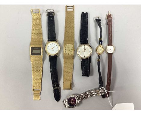 Rotary; A Vintage Gent's Wristwatch, together with a 9ct gold cased ladies Avia wristwatch, the case back bearing presentatio