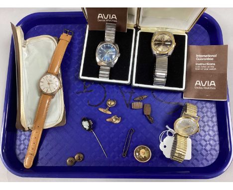 A Small Collection of Gent's Wristwatches, to include Avia Automatic 25 Jewels, Avia Automatic 25 Jewels Incabloc, Allenby by