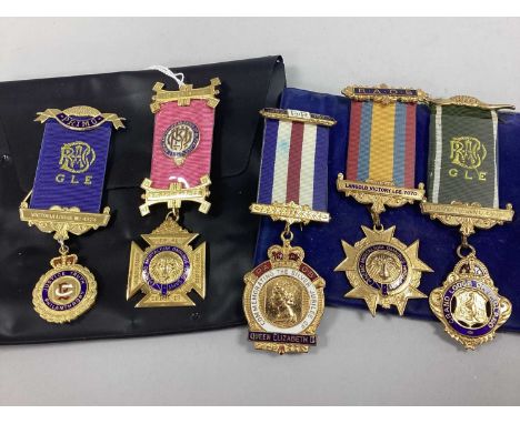RAOB; A Hallmarked Silver Gilt Medallion, "Bro Kenneth Needham MO 787 Victoria Lodge No 4374 Exalted 14-12-92, suspended on r