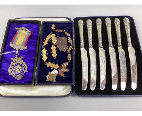 RAOB Hallmarked Silver Medallion Pendant, "Presented to Bro B Whittaker 26 Dec 1911", suspended on ribbon with bar "Otter Lod