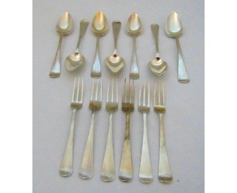 A quantity of Dutch silver dessert spoons and forks, approx total weight 520g (13)