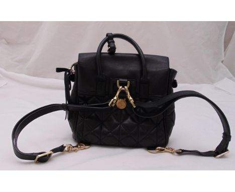 Mulberry black leather backpack handbag with shoulder and carrying handles