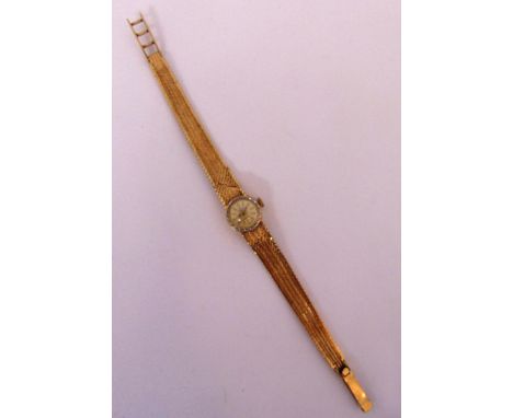 Rotary 9ct gold ladies wristwatch on a 9ct gold articulated bracelet, approx total weight 22.8g