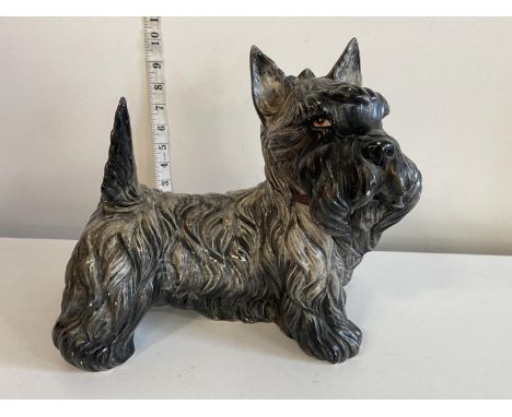 A large mid century Italian ceramic Westie dog, shipping unavailable