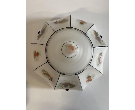 A vintage glass hanging lamp shade, shipping unavailable