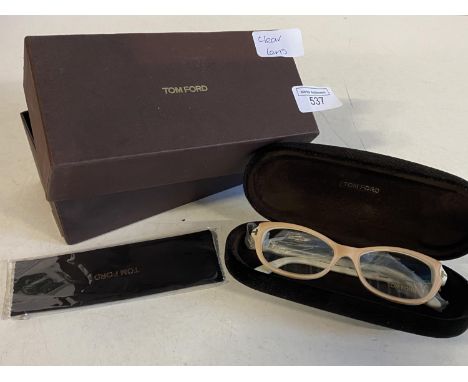 A pair of Tom Ford clear lens glasses boxed 