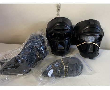 A selection of new combat sport head gear 