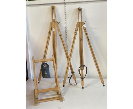Two new floor standing artists easels, and a table easel shipping unavailable