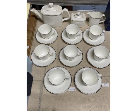 A Royal Doulton tea service 'Platinum Concord' approx 19 pieces, shipping unavailable