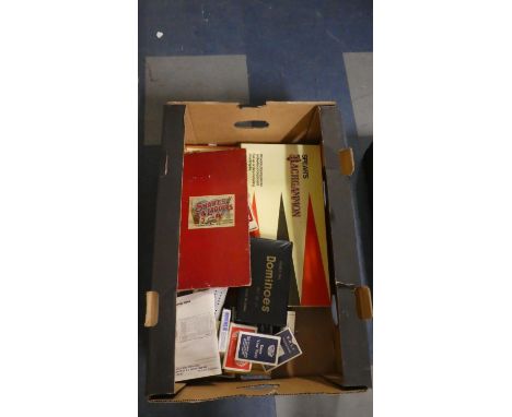A Box of Various Games, Playing Cards, Dominoes etc 