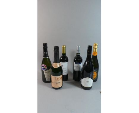 A Collection of Six Bottles of Red, White and Sparkling Wine 