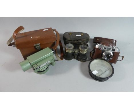 A Vintage Leather Cased Vickers S24 Surveyors Level with Instruction Booklet Together with a Negretti and Zambra Percentage R