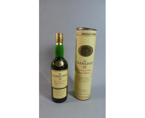 A 70cl Bottle of Glenlivet 12 Year Old Single Malt Scotch Whisky with Cylindrical Carton 
