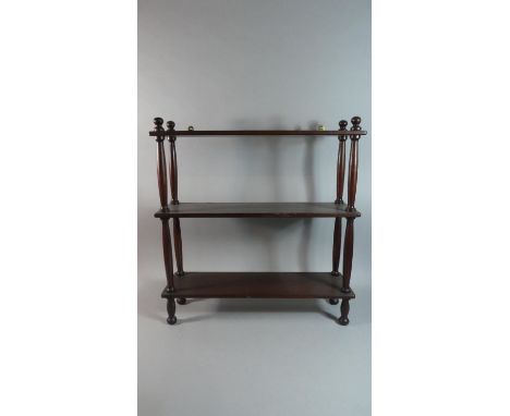 A Mid 20th Century Mahogany Three Tier Wall Shelf, 62cm Wide 