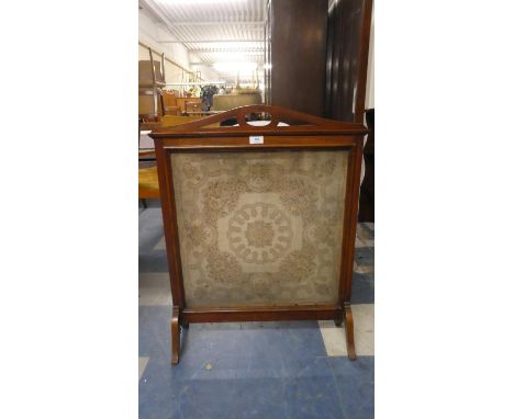 An Edwardian Mahogany Framed Tapestry Fire Screen, 63cm Wide 
