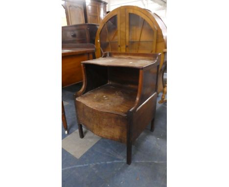 A Georgian Mahogany Galleried Box Commode for Restoration, 55.5cm Wide 