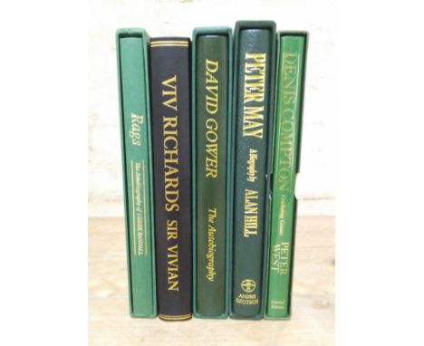 Five signed cricket books: Derek Randall, Rags autobiography, Sport-In-Print 1992, limited edition no. 250/500, Viv Richards,
