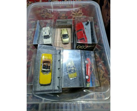 A box of 18 model James bond cars  
