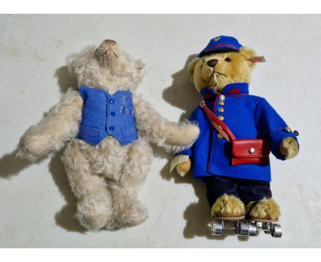 Two Steiff teddy bears; I Love Teddy &amp; Telegram.  