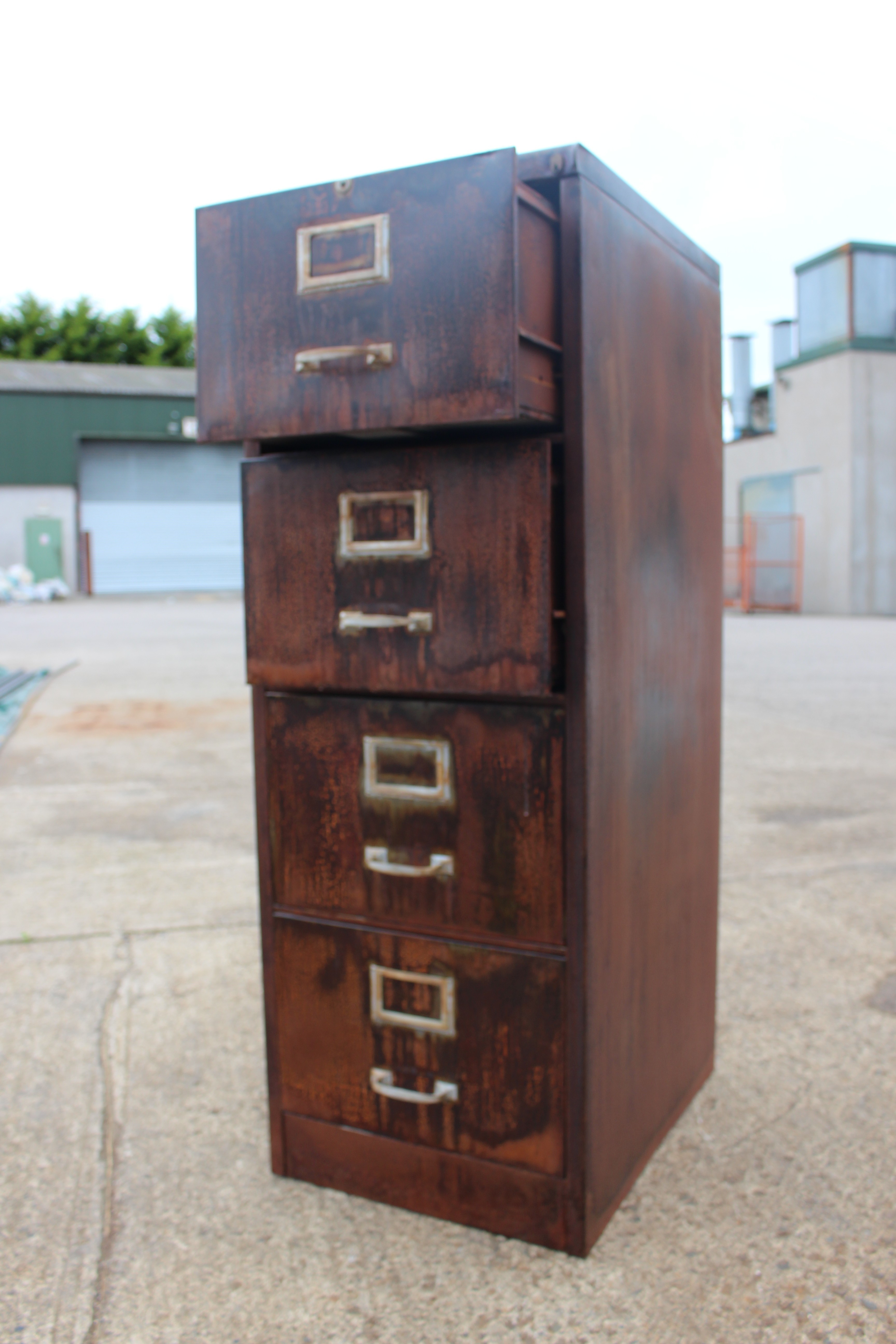 copper rust four drawer filing